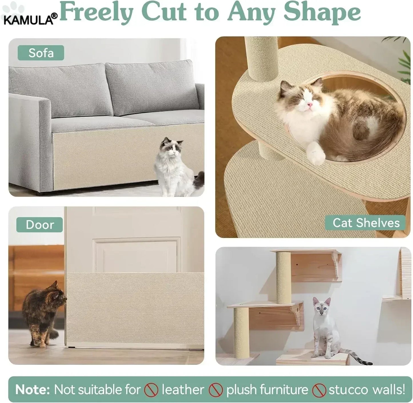 Alfombra Rascadora Autoadhesiva para Gatos – Protector de Sofás y Muebles