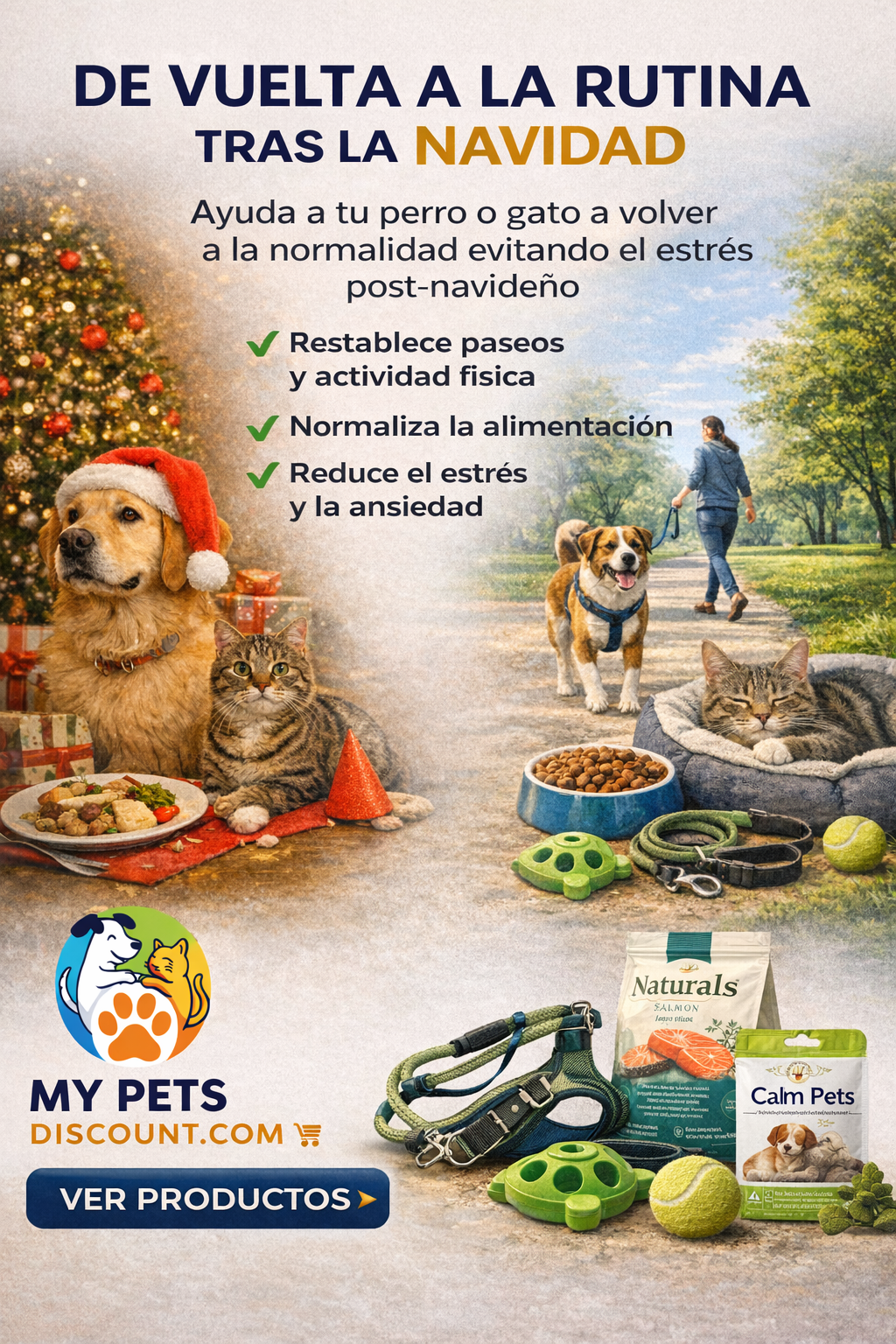 Recupera la rutina con tus mascotas tras las fiestas navideñas