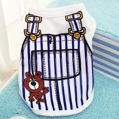 Camiseta de Verano Divertida para Perros Pequeños – Suave, Ligera y con Dibujos Animados