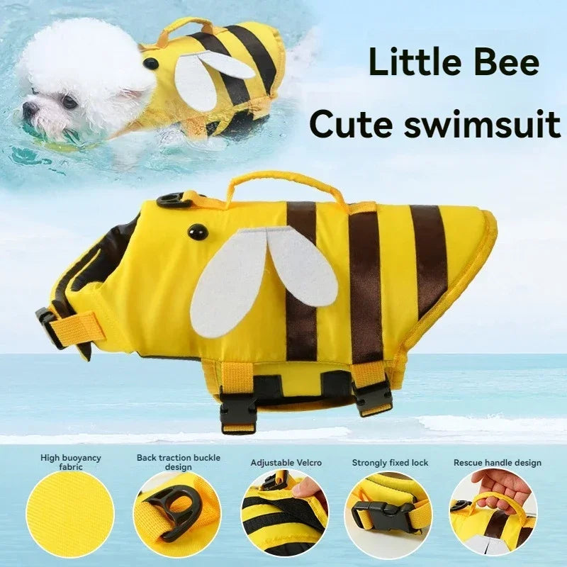 Chaleco Salvavidas para Perros – Diseño Veraniego y Seguro | Ropa de Natación para Mascotas con Arnés Incorporado