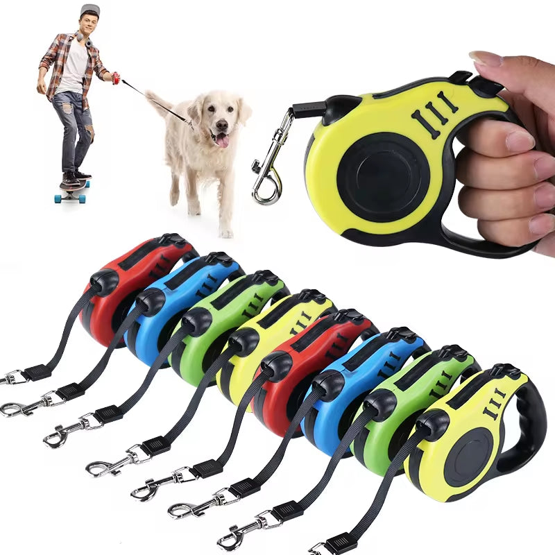 Correa Retráctil Automática para Perros – 3M / 5M
