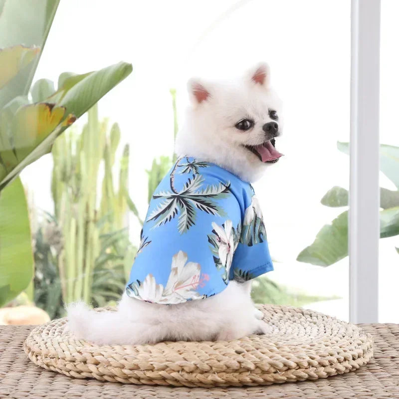 Camisa Hawaiana para Perros y Gatos – Ropa de Verano Estilo Playa para Mascotas Pequeñas y Medianas