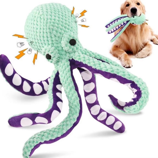 🐙 Juguete Pulpo de Peluche para Perros – Sonido Interactivo y Compañero contra el Aburrimiento
