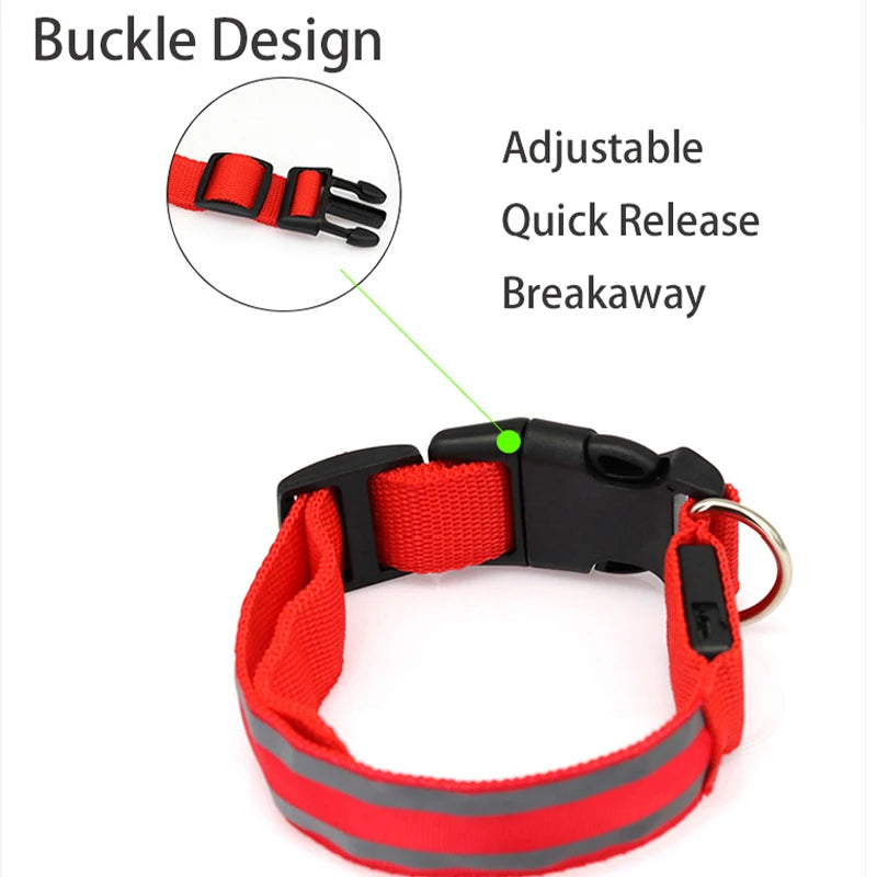 Collar LED Reflectante para Mascotas – Seguridad Nocturna Garantizada