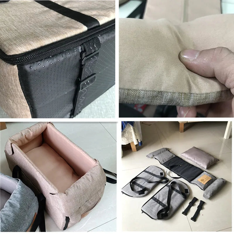 Asiento de Coche para Perros y Gatos – Cama de Viaje Segura y Portátil