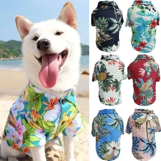 Camisa Hawaiana para Perros y Gatos – Ropa de Verano Estilo Playa para Mascotas Pequeñas y Medianas