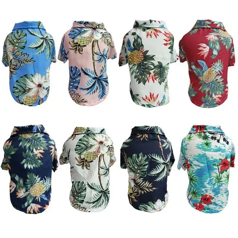 Camisa Hawaiana para Perros y Gatos – Ropa de Verano Estilo Playa para Mascotas Pequeñas y Medianas