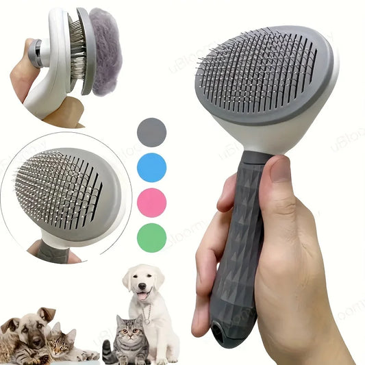 Cepillo Quitapelos  para Perros y Gatos – Fácil Limpieza con un Clic