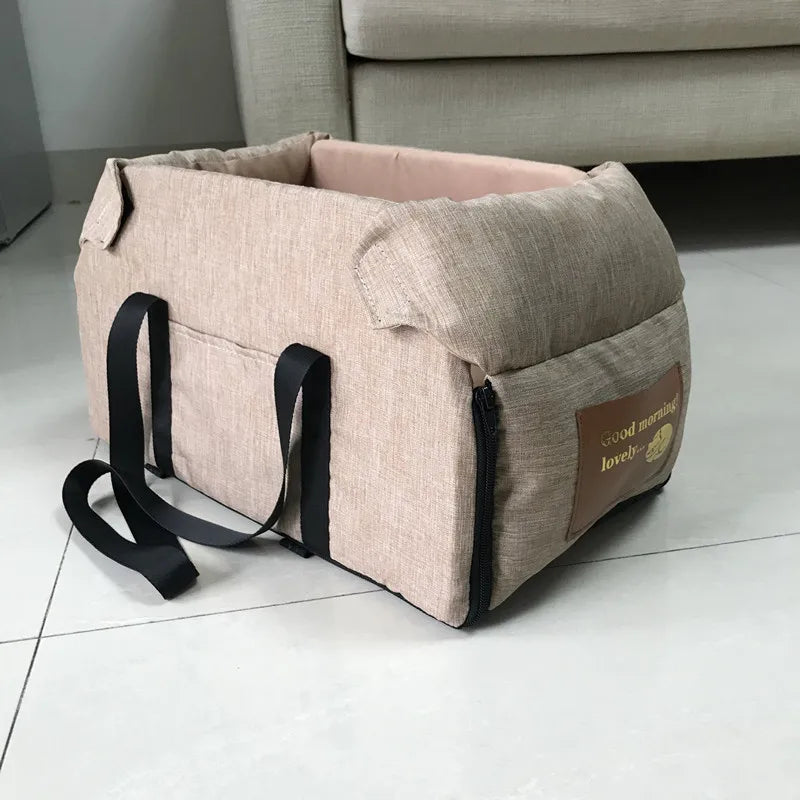 Asiento de Coche para Perros y Gatos – Cama de Viaje Segura y Portátil