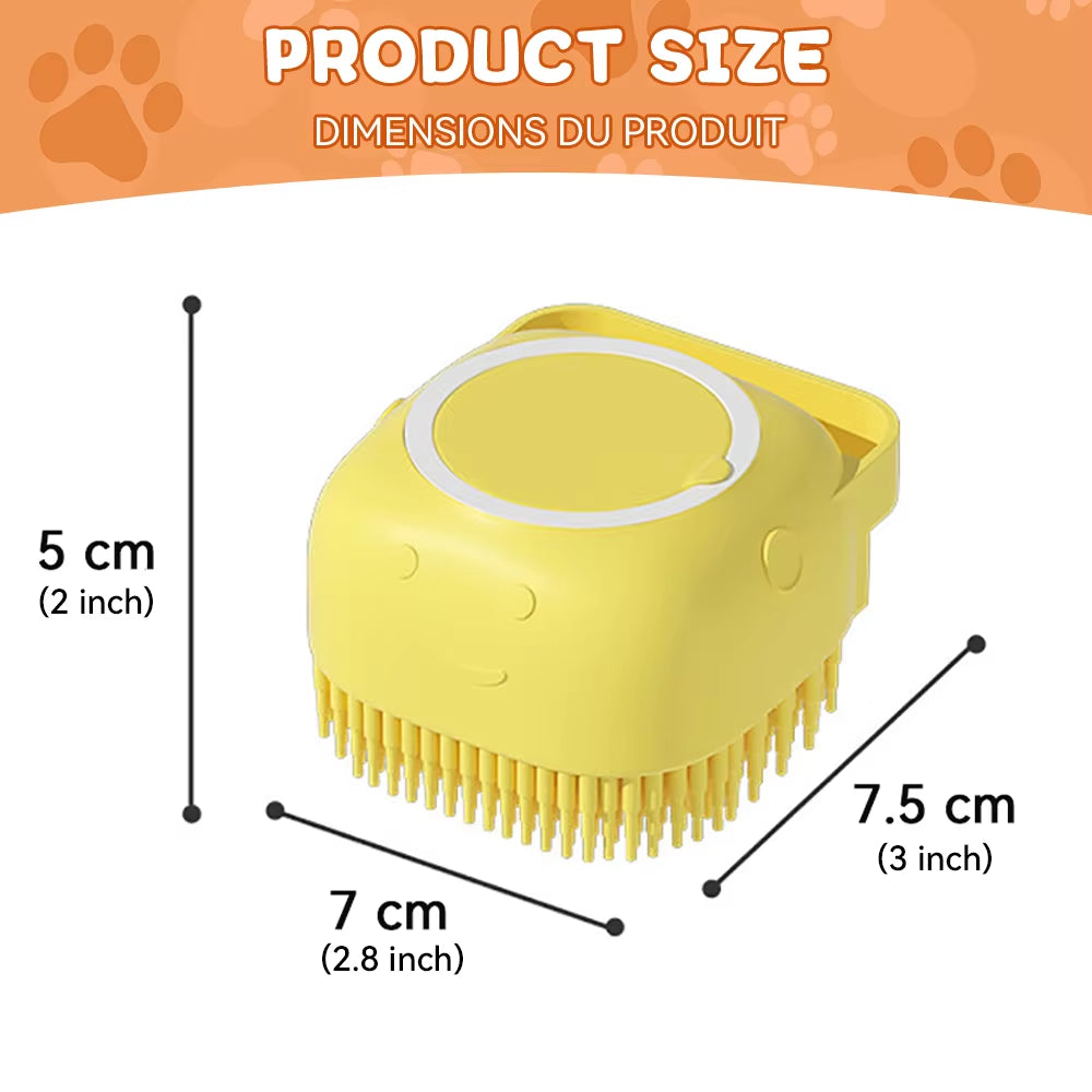 ✨ Cepillo de Baño con Dispensador de jabón para Perros y Gatos – Masaje, Limpieza y Comodidad en un Solo Paso 🛁🐶🐱
