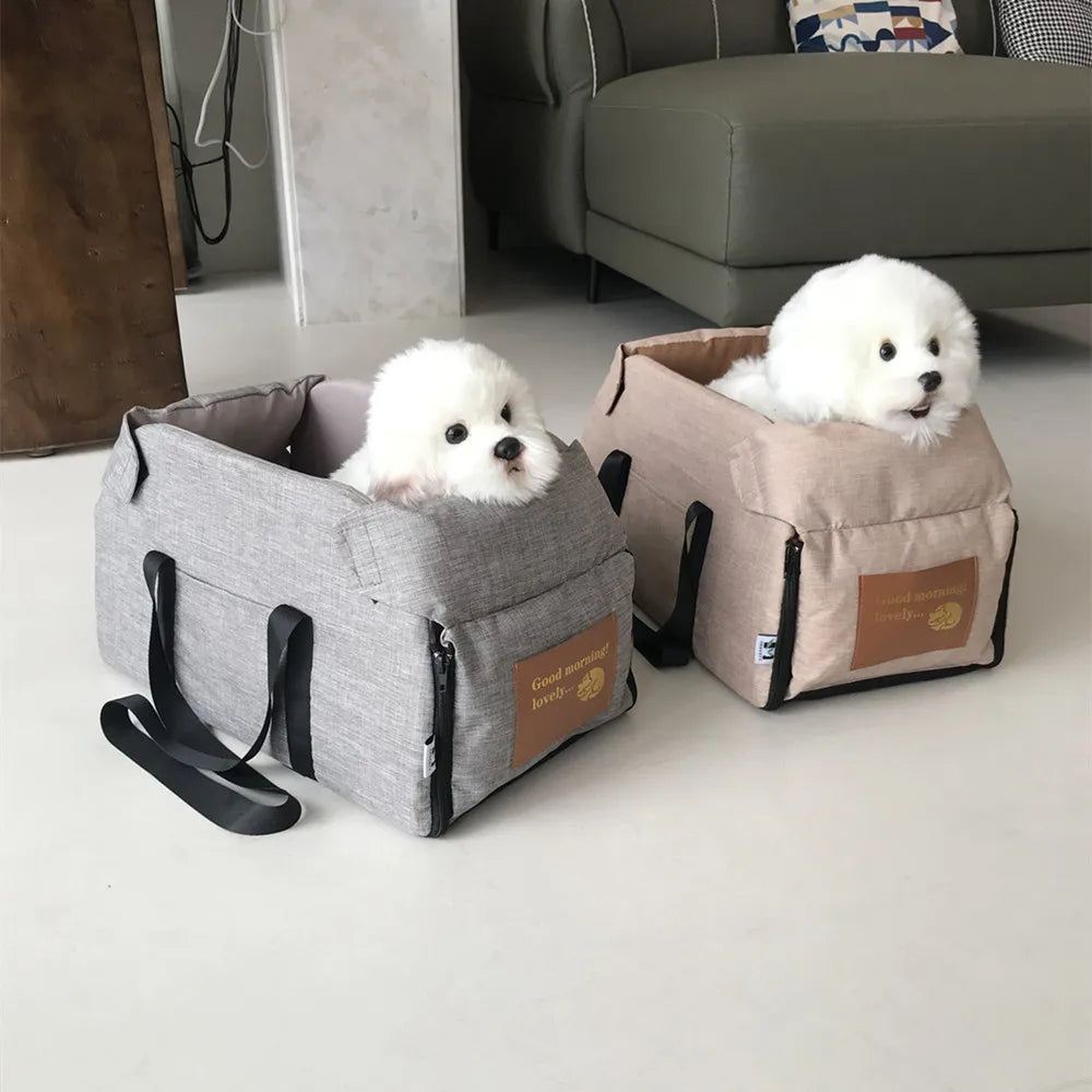 Asiento de Coche para Perros y Gatos – Cama de Viaje Segura y Portátil
