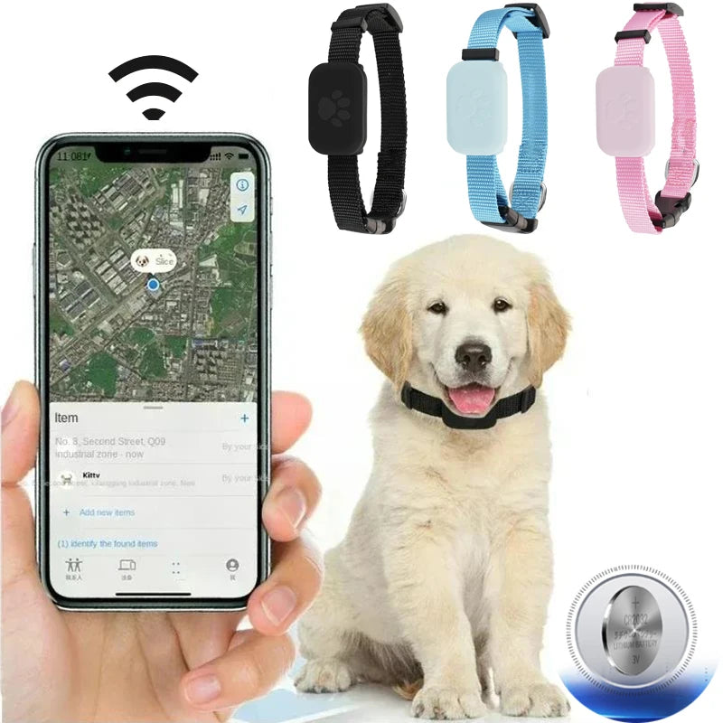 Collar GPS para Mascotas sin Carga ni Cuotas – Rastreador Inteligente para Gatos y Perros  para Apple