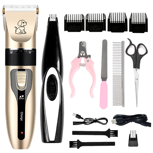 Kit Completo Profesional de Cortapelos Eléctrico para Mascotas – Recortadora para Perros y Gatos
