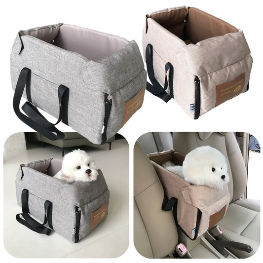 Asiento de Coche para Perros y Gatos – Cama de Viaje Segura y Portátil