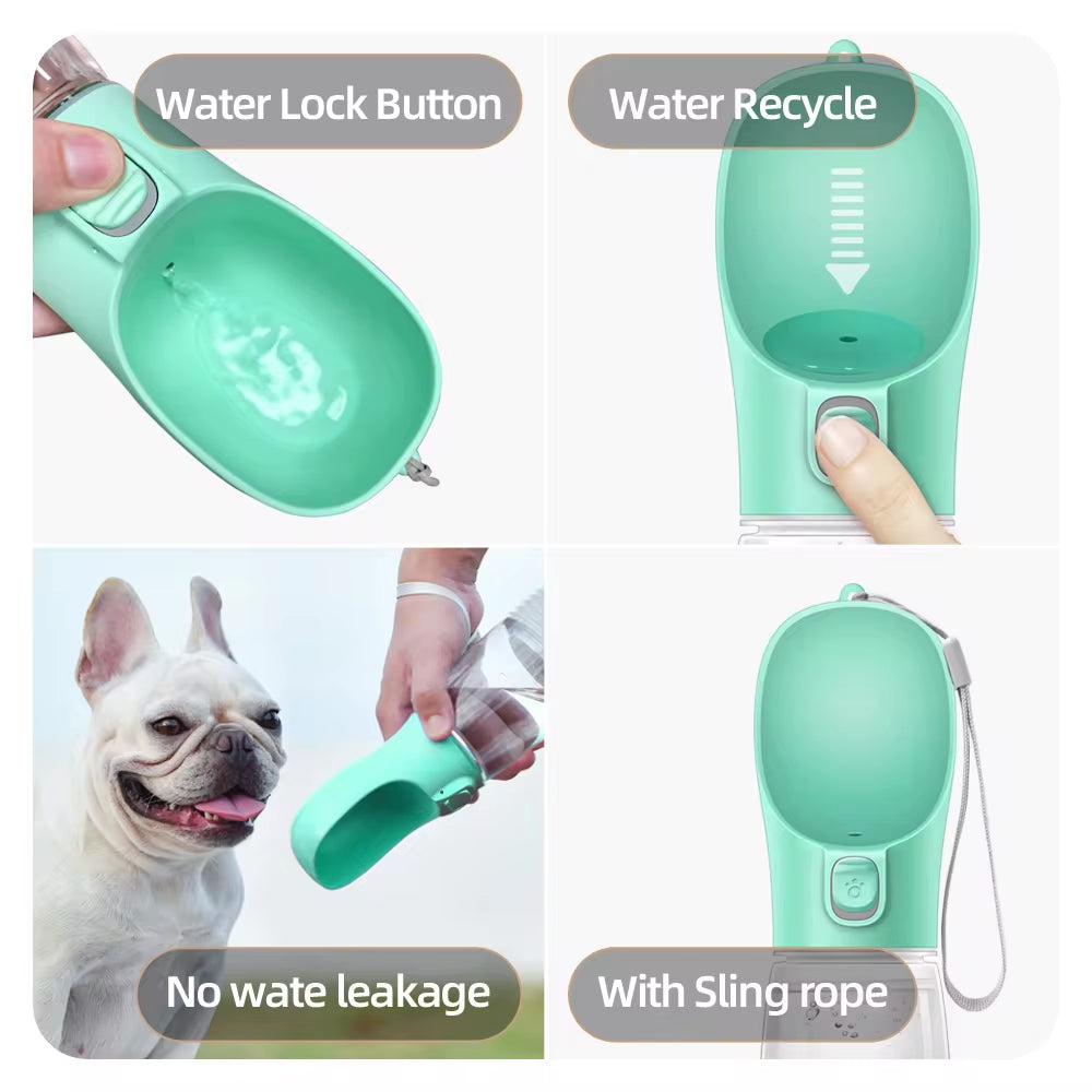 Botella de Agua Portátil para Perros – Antigoteo y Compacta | Bebedero para Mascotas al Aire Libre