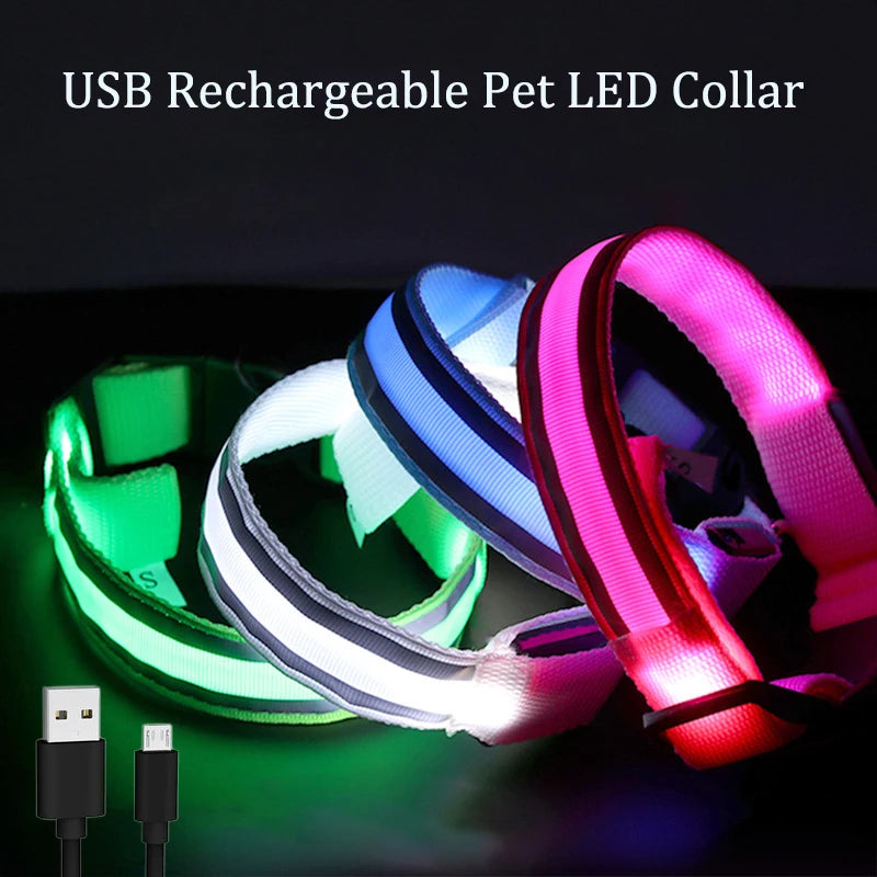 Collar LED Reflectante para Mascotas – Seguridad Nocturna Garantizada