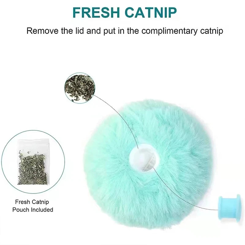 Pelota Interactiva Inteligente para Gatos – Juguete con Sonido y hierba Natural