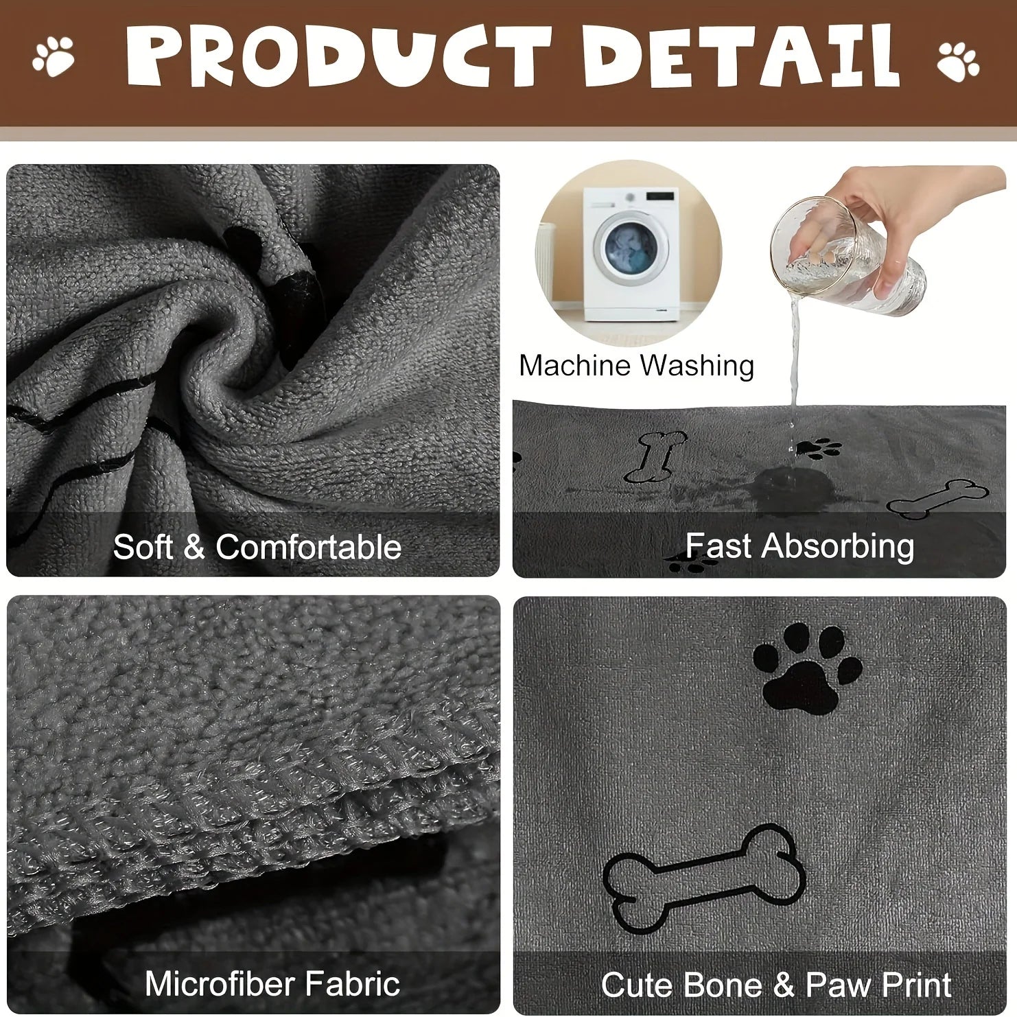Toalla de Microfibra para Perros y Gatos – Secado Rápido y Máxima Absorción