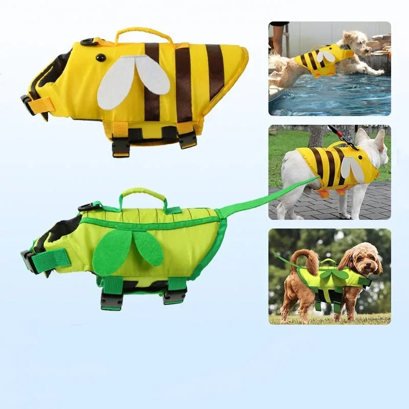 Chaleco Salvavidas para Perros – Diseño Veraniego y Seguro | Ropa de Natación para Mascotas con Arnés Incorporado