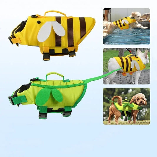 Chaleco Salvavidas para Perros – Diseño Veraniego y Seguro | Ropa de Natación para Mascotas con Arnés Incorporado