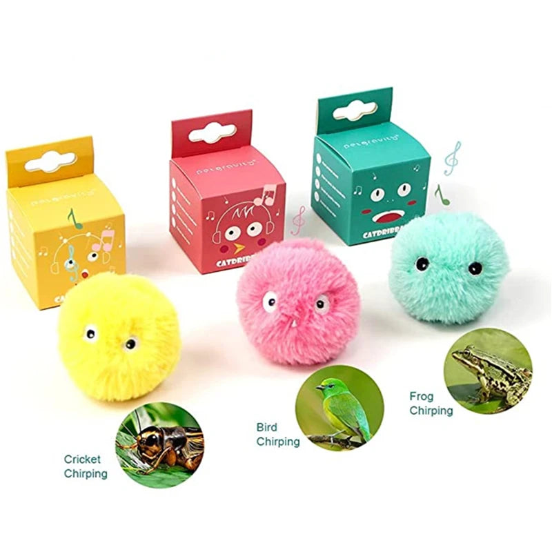 Pelota Interactiva Inteligente para Gatos – Juguete con Sonido y hierba Natural