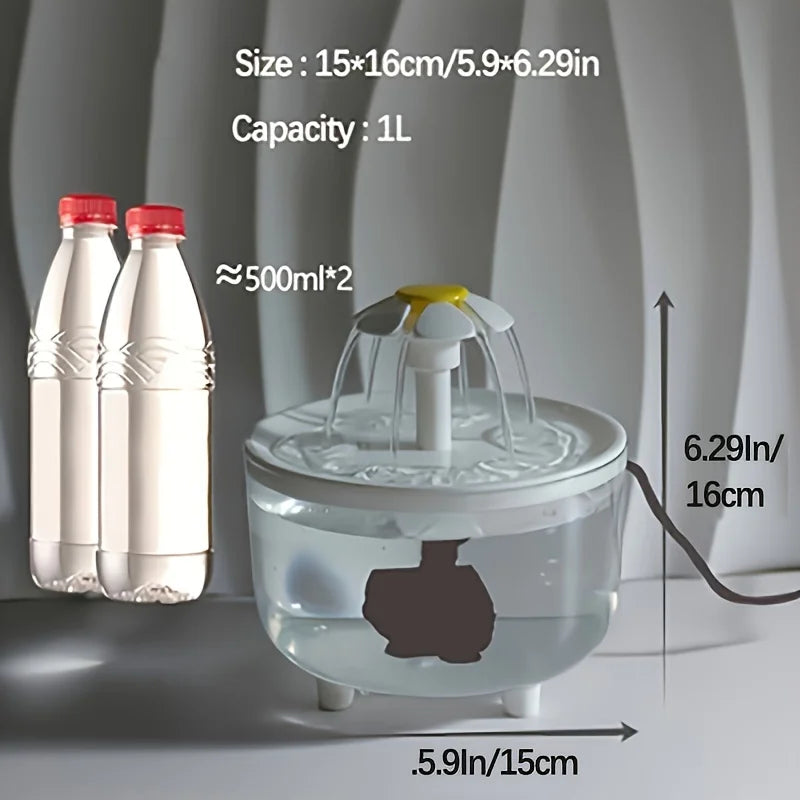Fuente de Agua Automática para Gatos – 1L, USB Silenciosa con Filtro | Bebedero Eléctrico para Mascotas