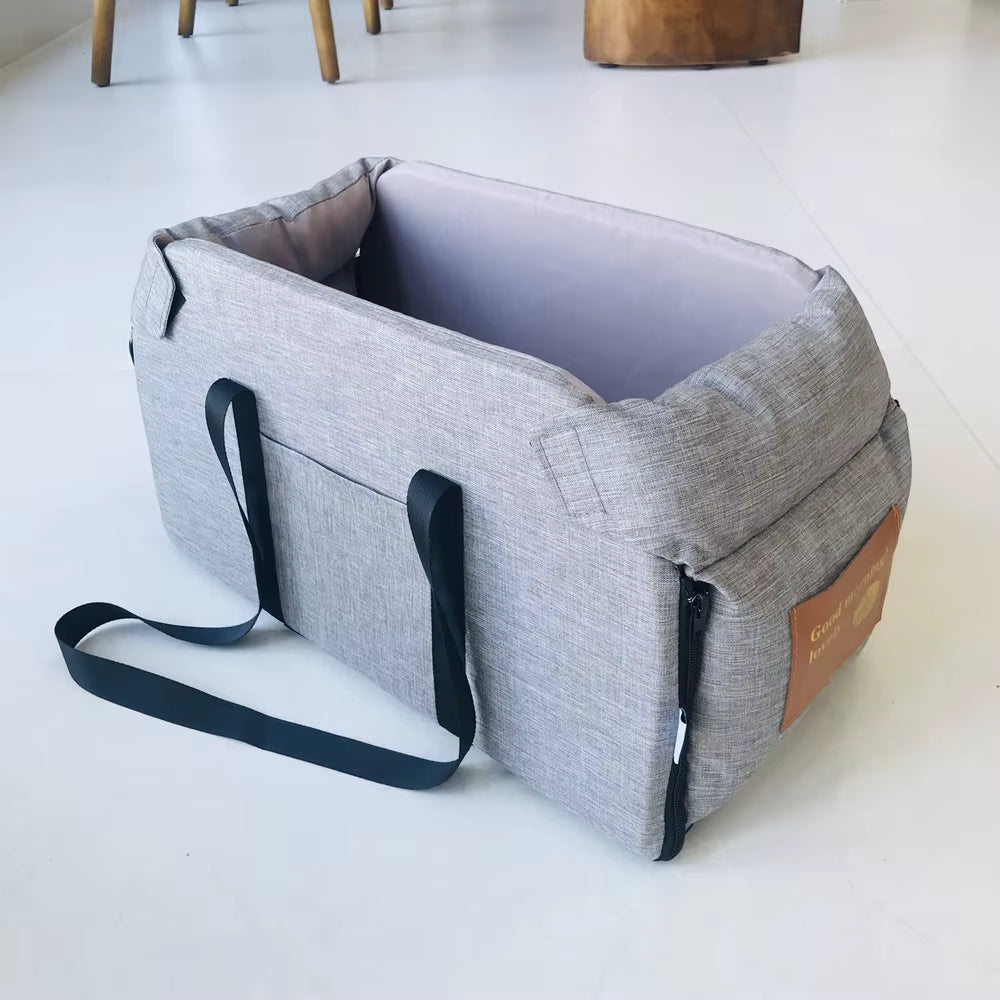 Asiento de Coche para Perros y Gatos – Cama de Viaje Segura y Portátil