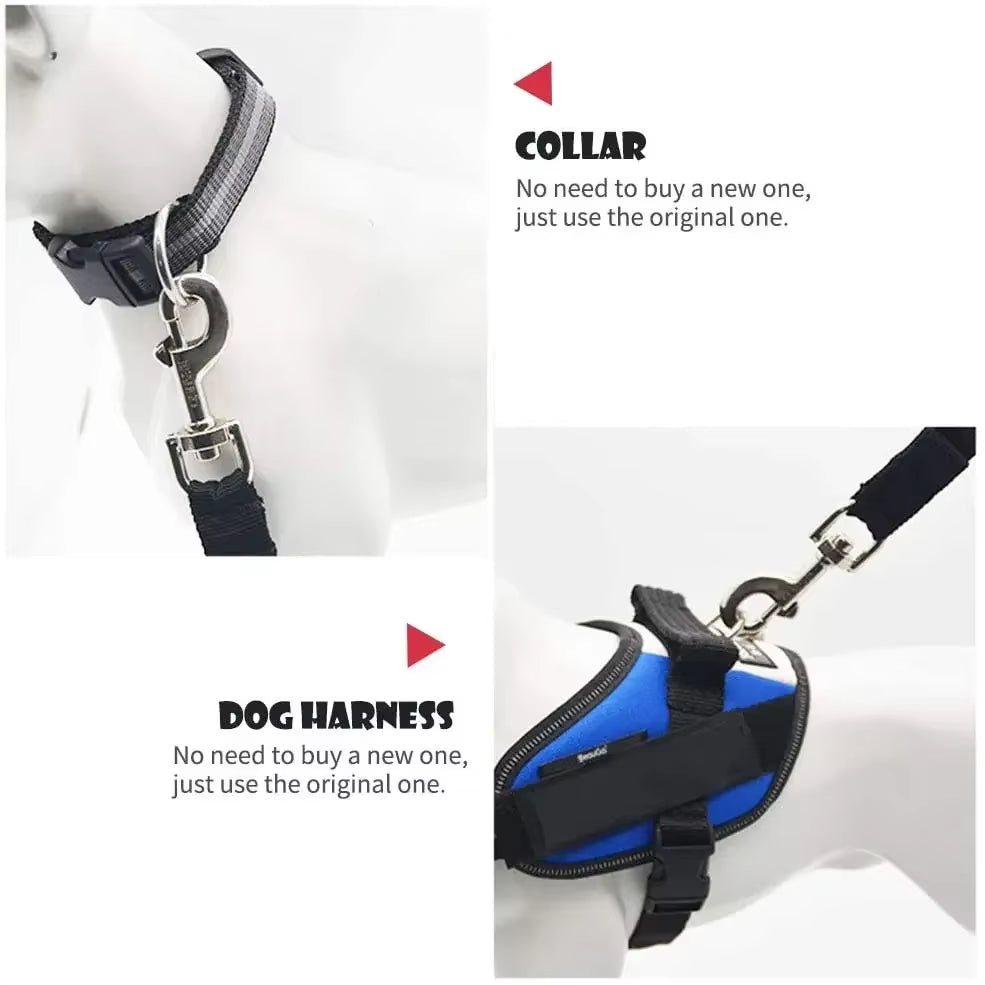 Cinturón de Seguridad para Perros y Gatos – Arnés de Coche Ajustable para Mascotas