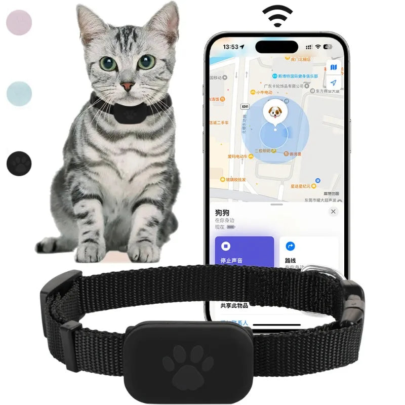 Collar GPS para Mascotas sin Carga ni Cuotas – Rastreador Inteligente para Gatos y Perros  para Apple