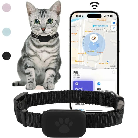 Collar GPS para Mascotas sin Carga ni Cuotas – Rastreador Inteligente para Gatos y Perros  para Apple
