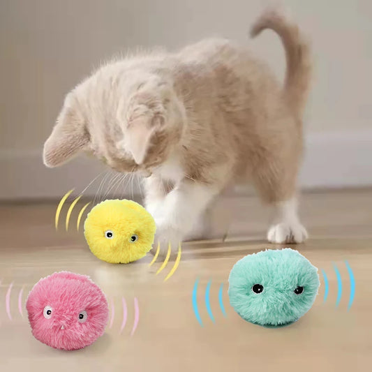 Pelota Interactiva Inteligente para Gatos – Juguete con Sonido y hierba Natural
