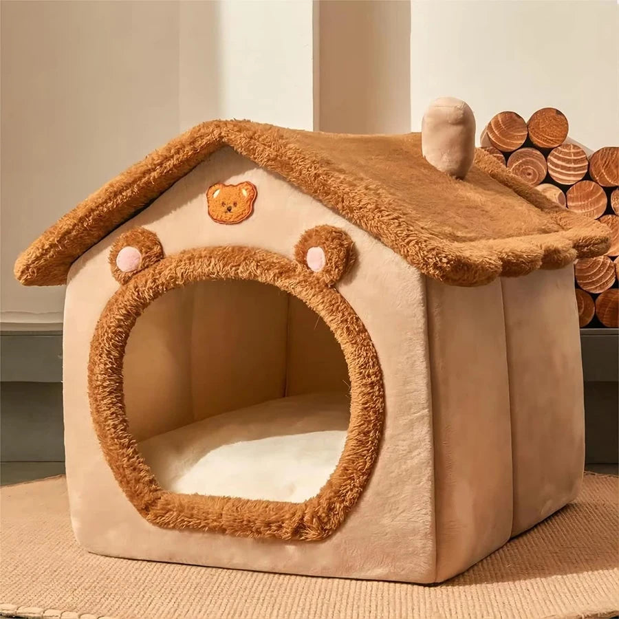 Casa Plegable para Mascotas Lavable | Cama y Refugio para Gatos y Perros Pequelos