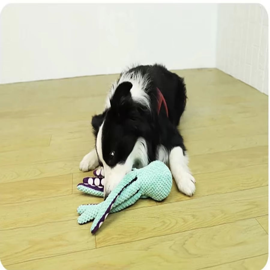 🐙 Juguete Pulpo de Peluche para Perros – Sonido Interactivo y Compañero contra el Aburrimiento