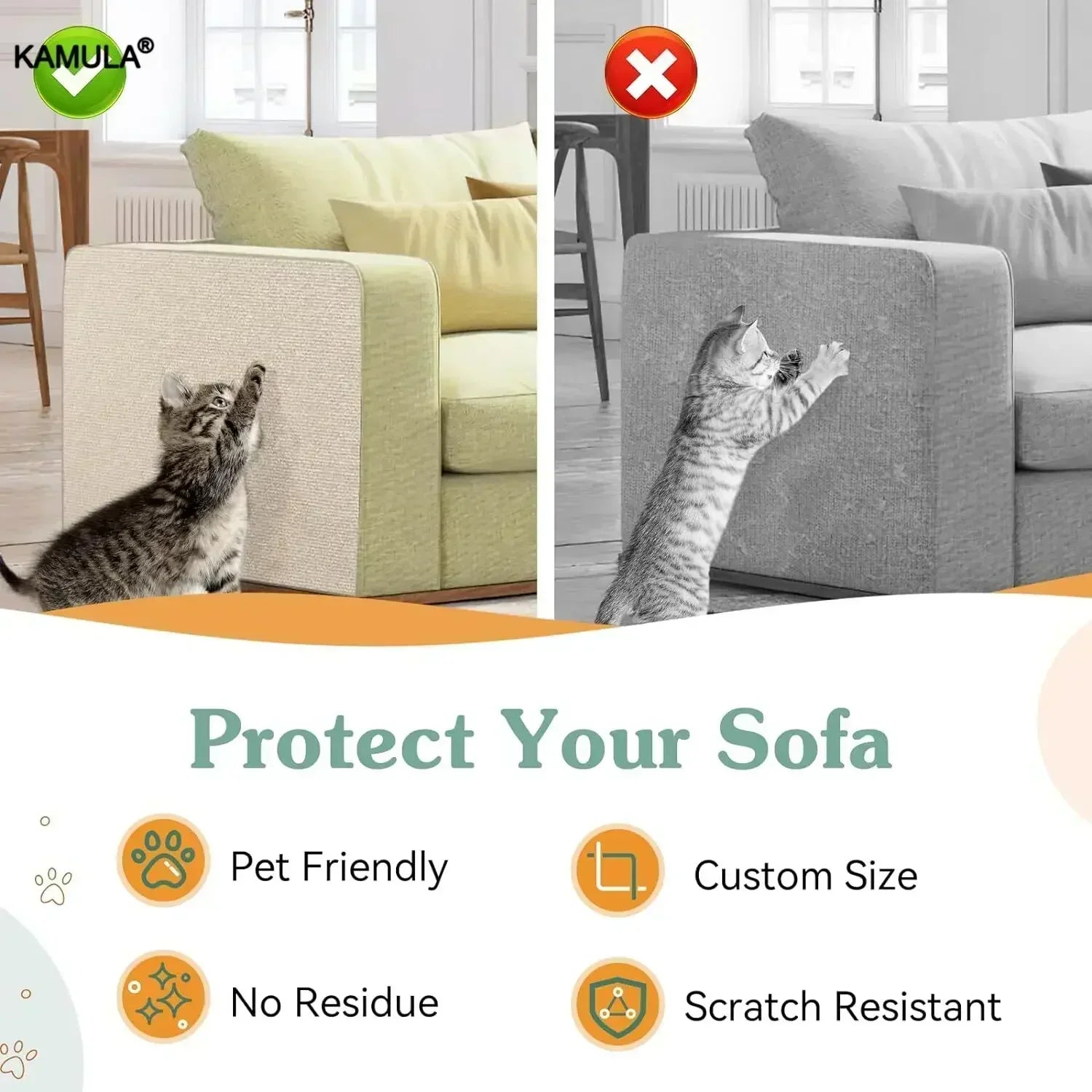 Alfombra Rascadora Autoadhesiva para Gatos – Protector de Sofás y Muebles