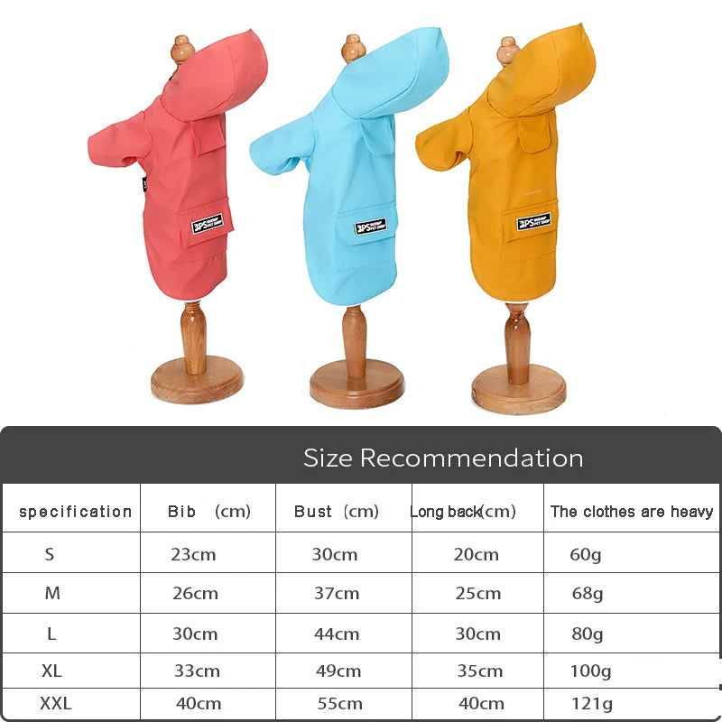 Chubasquero Impermeable para Perros – Con Capucha, Ligero y para Todas las Estaciones | Ropa para Mascotas al Aire Libre