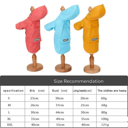 Chubasquero Impermeable para Perros – Con Capucha, Ligero y para Todas las Estaciones | Ropa para Mascotas al Aire Libre