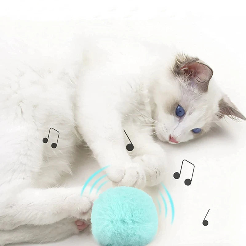 Pelota Interactiva Inteligente para Gatos – Juguete con Sonido y hierba Natural