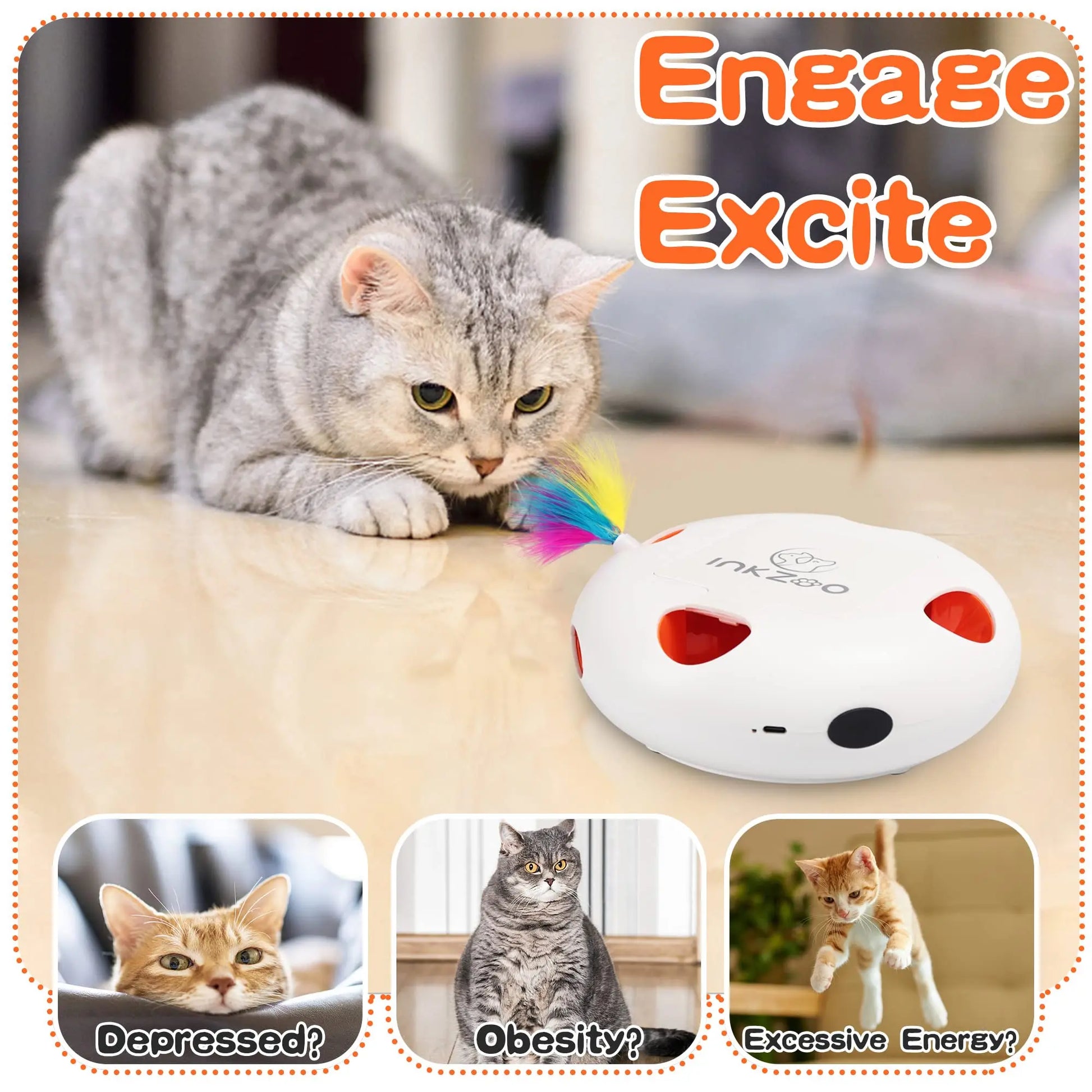 INKZOO Juguete interactivo para Gatos