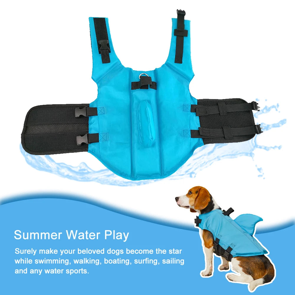 Chaleco Salvavidas para Perros con Diseño de Tiburón – Seguro y Divertido